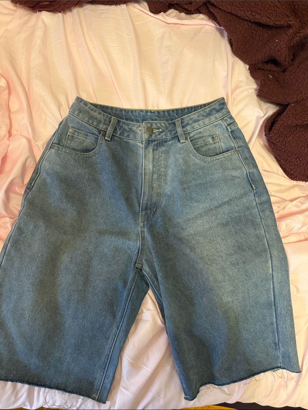 Women's Mid-Rise Light Blue Denim Jean Shorts